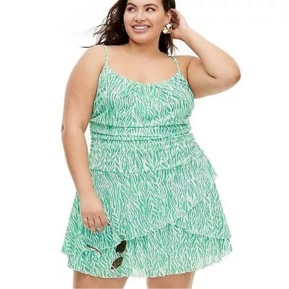 Diane Von Furstenberg Dresses & Skirts - Women's‎ Strappy Mesh Sea Twig Green Mini Dress - DVF x Target Size 3X NWT